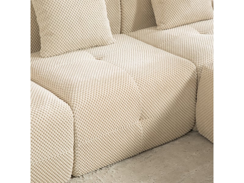 Canapé modulable chenille beige kaki - canapé salon compressé sans montage mousse haute résilience antidérapant - Conforama E