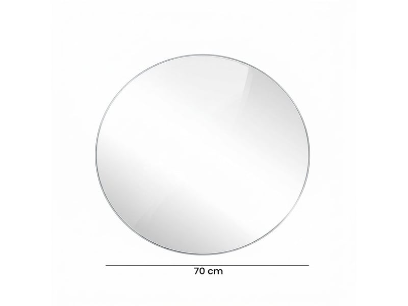 Miroir de salle de bain rond mural ø 70 cm en verre trempé hd sans cadre – miroir suspendu anti-buée, anti-corrosion et anti-explosion pour salle d'eau, chambre et entrée - Conforama E
