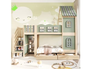 Lit superposé 90x200 cm <strong>OKWISH</strong>  <strong></strong> coloris multicolore