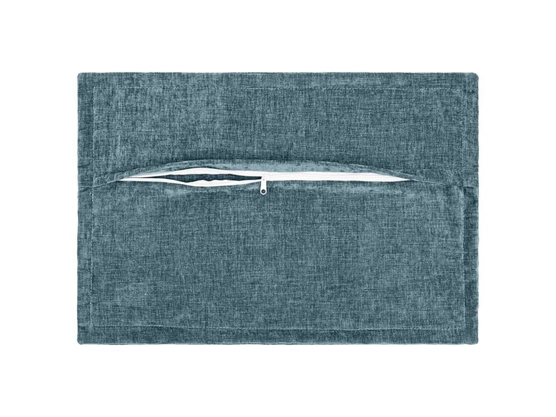  Lot de 6 housses de coussin houten bleu 30 x 50 cm tissu chenille cf49796  - Conforama D