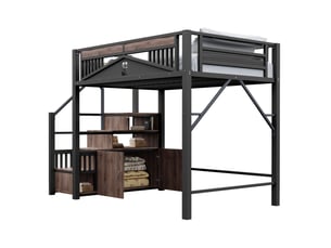 Lit mezzanine 140x200 cm <strong>MODENUIT </strong>  <strong></strong> coloris noir