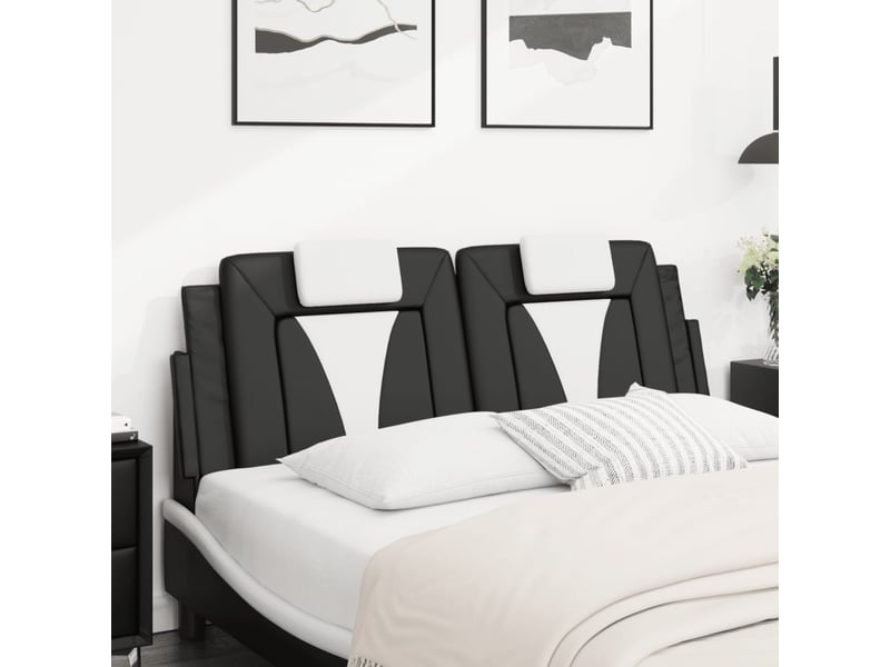  Coussin de tête de lit viana noir et blanc 153 cm similicuir cf55974  - Conforama C