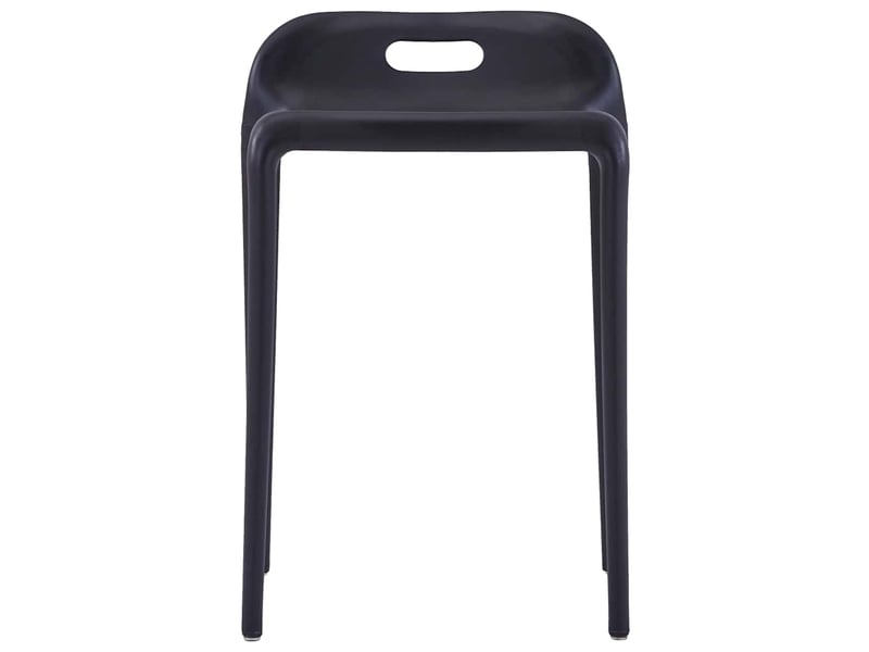  Lot de 4 tabourets empilables noir plastique  - Conforama C
