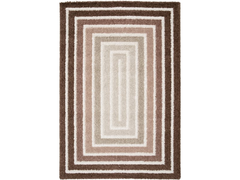  Tapis shaggy doux à motif géométrique marron beige 160x230  - Conforama B