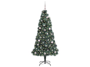 Sapin de noël artificiel, arbre de noël pré-éclairé avec ensemble de boules shl4621