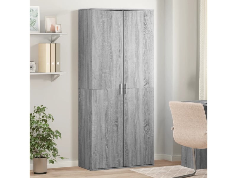  Buffet haut - bahut - meuble de rangement sonoma gris 80x35x180 cm bois d'ingénierie  - Conforama B