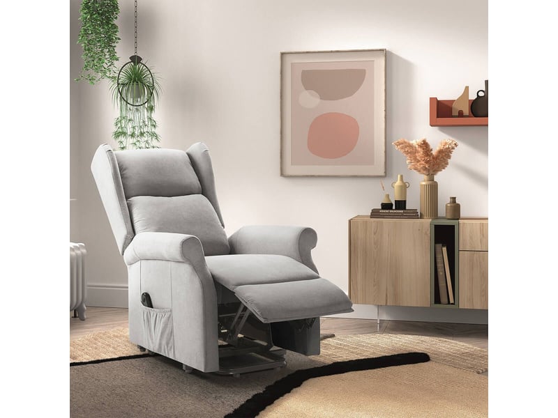  Fauteuil releveur relax électrique tissu waterproof gris clair - alcanti ALCANTI - Conforama D