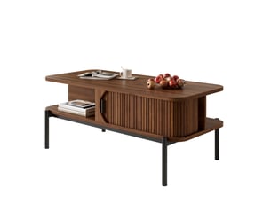 Table basse rectangulaire coloris bois foncé HOMVRA  - 45 cmx100 cm
