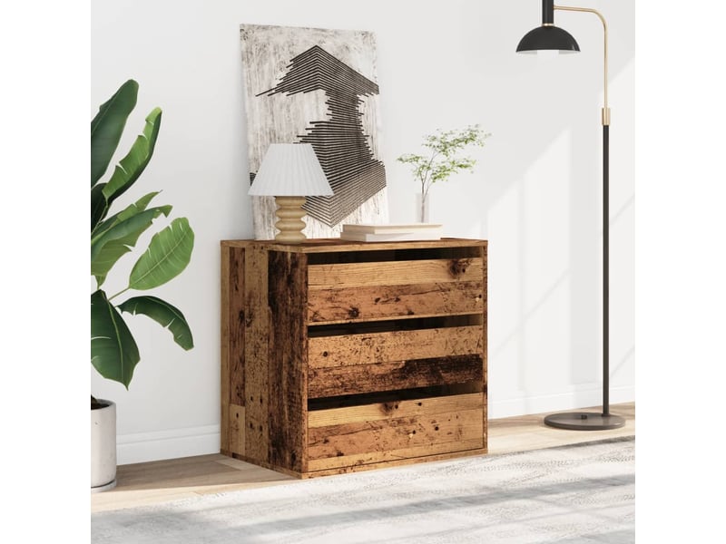  Commode chambre adulte, commode d'angle vieux bois 60x41x58 cm bois d'ingénierie  - Conforama C