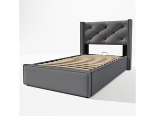 Lit coffre 90x200 cm REDOM coloris gris