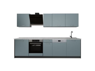 Vicco cuisine, bleu-grisanthracite, 280cm sans plan de travail