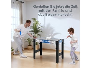 Table de jeu 5 en 1, billard, ping-pong, hockey, basket, tir à l’arc, mdf, bleu