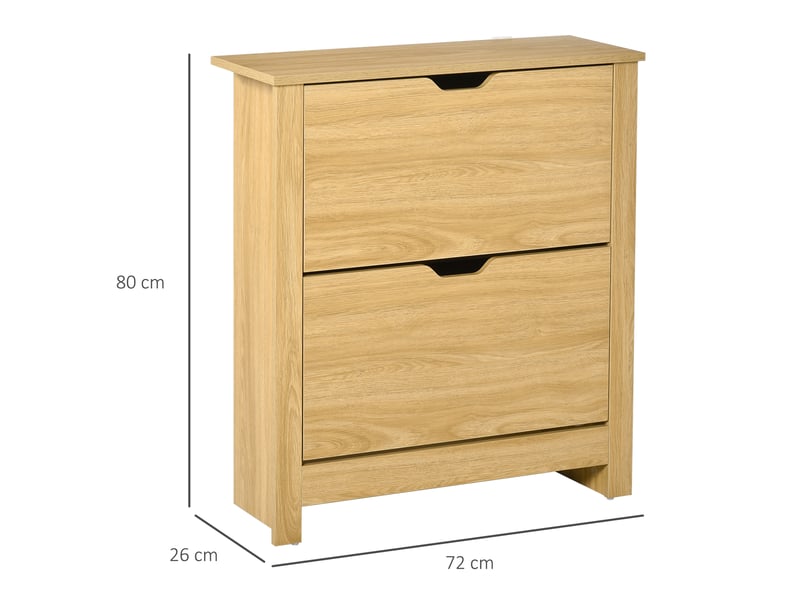  Meuble chaussure entrée, armoire à chaussures meuble d'entrée et couloir - 2 abattantes portes 2 compartiments  - Conforama C