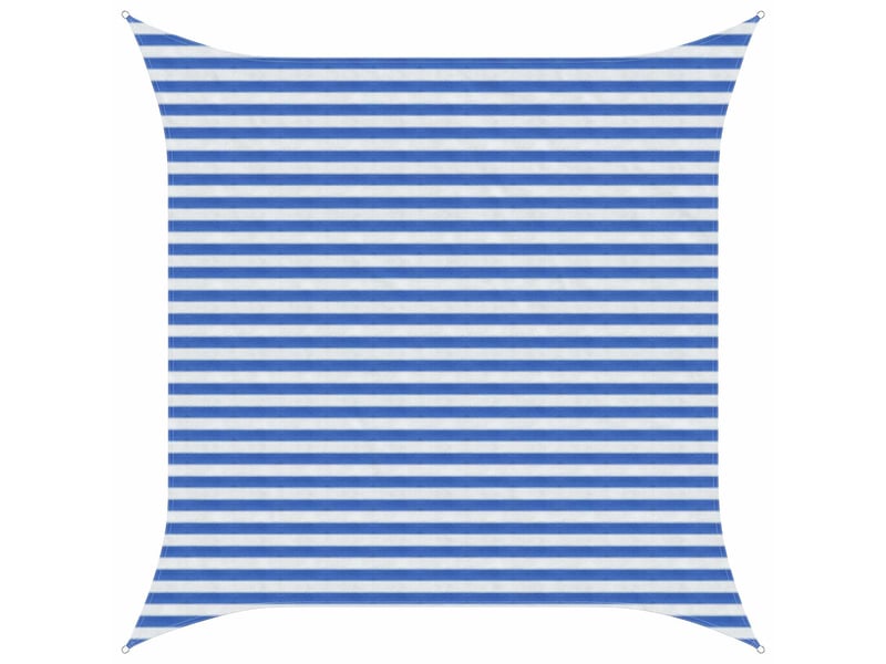 Voile d'ombre - voile d'ombrage - voile parasol bleu et blanc 3,6 x 3,6 m hdpe - Conforama B