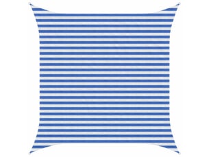 Voile d'ombre - voile d'ombrage - voile parasol bleu et blanc 3,6 x 3,6 m hdpe