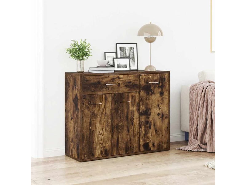  Buffet - bahut - meuble de rangement chêne fumé 88x30x70 cm bois d'ingénierie  - Conforama B