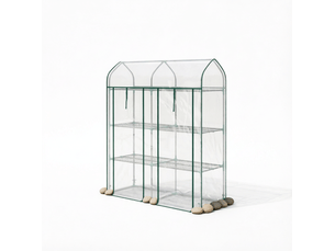 Serre de balcon 3 niveaux en acier avec housse pvc transparente, 143 x 46 x 165 cm pour vos plantations