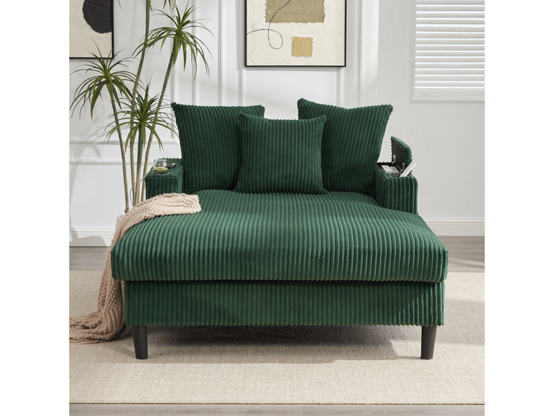  Canapé droit fixe 1 place tissu led vert  - Conforama D