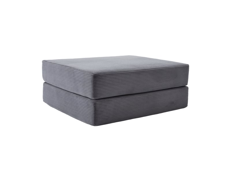Pouf convertible en velours côtelé, fauteuil pliable modulable, assise mousse confortable - Conforama E