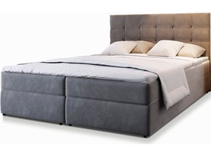 Lit avec rangement 180x200 cm <strong>MASSENO</strong> <strong></strong> coloris gris