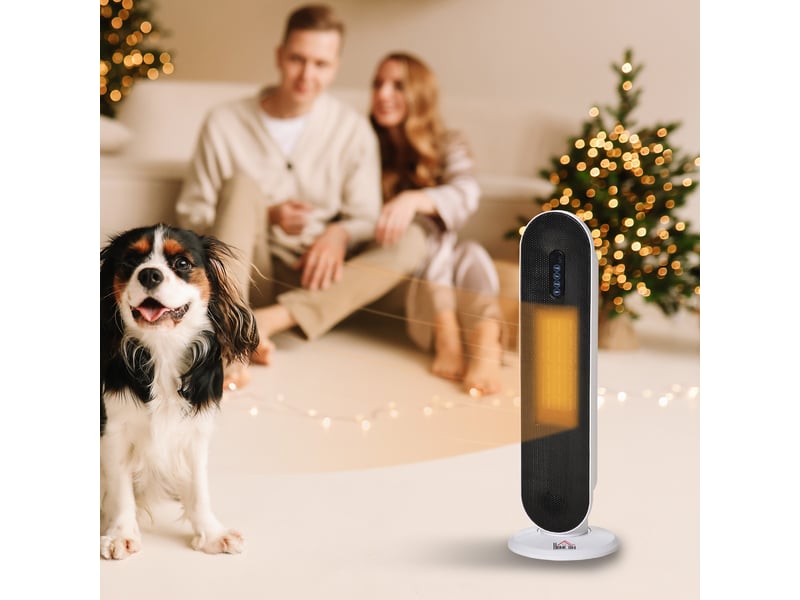  Chauffage soufflant oscillant 12002000 w – mini élément chauffant en céramique ptc – avec télécommande – chauffage d'appoint  - Conforama D