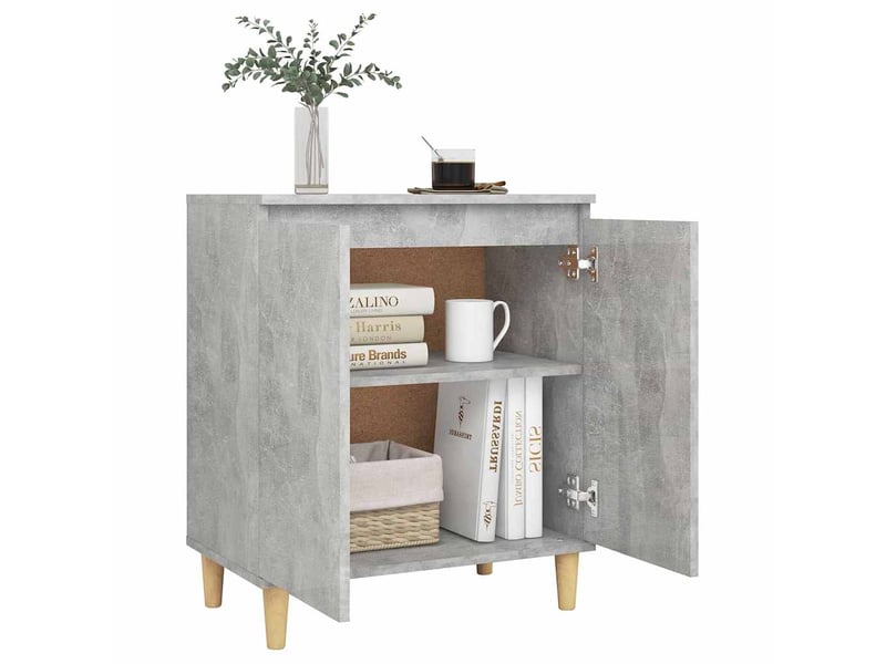  Buffet - bahut - meuble de rangement avec pieds en bois gris béton bois d'ingénierie  - Conforama D