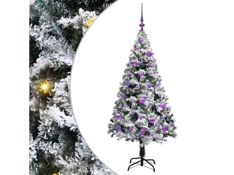 Sapin de noël artificiel, arbre de noël blanc 150 cm pvc, acier et plastique shl5646 - Conforama A