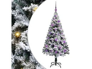 Sapin de noël artificiel, arbre de noël blanc 150 cm pvc, acier et plastique shl5646