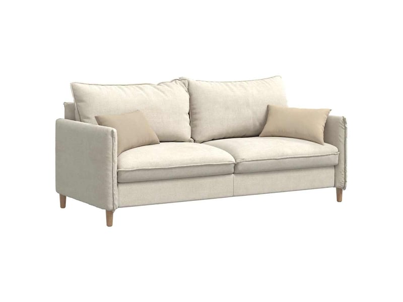 Lot de 2 coussins de canapé, coussins décoratifs tissu crème 50 x 30 cm cf58813 - Conforama C