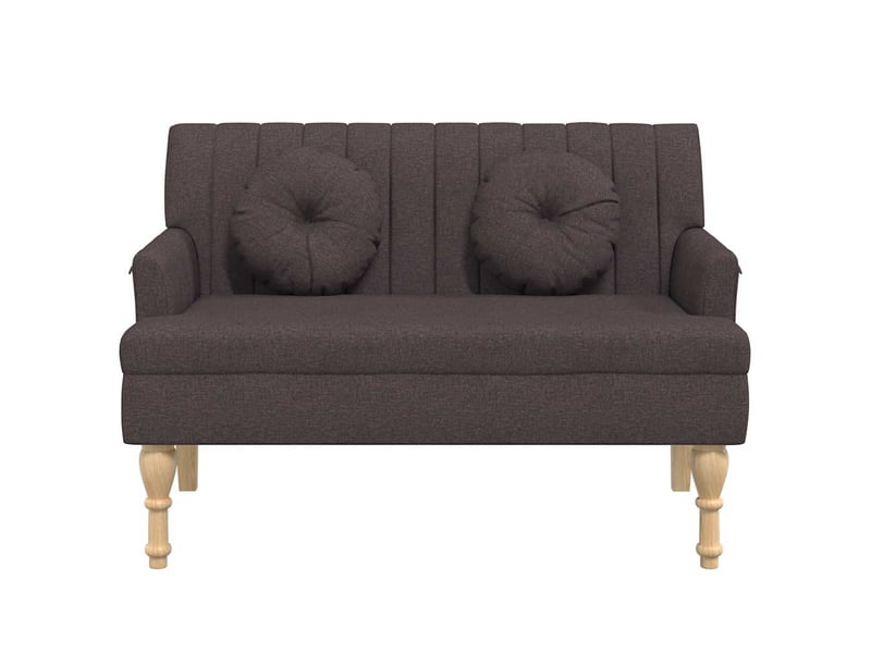  Banc chambre avec coussins marron foncé 113x64,5x75,5 cm tissu  - Conforama C