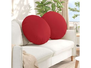 Lot de 2 coussins de siège, coussins décoratifs tissu rouge ø80 x 29 cm cf59862