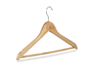 Lot de 12 cintres en bois d'érable pour robes et vêtements design élégant 22,5 x 44,5 x 1,3 cm en bois naturel 13_0007304