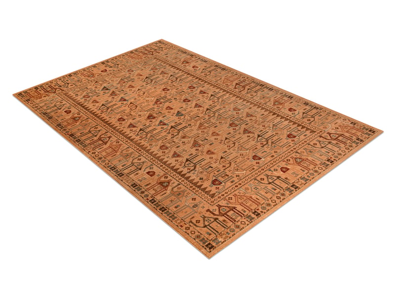  Tapis en laine kashqai 4304 100 oriental, ethnique, couleur saumon   bordeaux 200x300 cm  - Conforama C