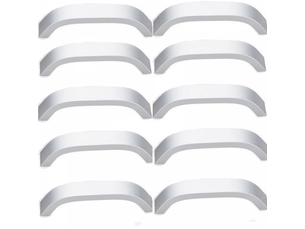 Lot de 10 tireurs modernes pour meubles de 192 mm, tireurs pour portes d'armoires avec vis, blancs