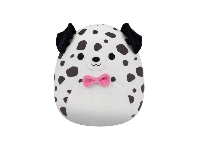  Peluches coussin dustin dalmatien 40 cm avec ventre duveteux et nœud rose SQU0191726093039 - Conforama A
