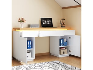Bureau enfant Bliss Lite 140 cm coloris blanc