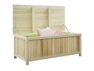 Banc coffre de jardin 172l en bois d'épicéa, 120x55x45 cm, couleur bois
