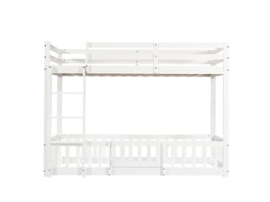 Lit superposé 90x200 cm <strong>RAUMIO</strong> <strong></strong> coloris blanc