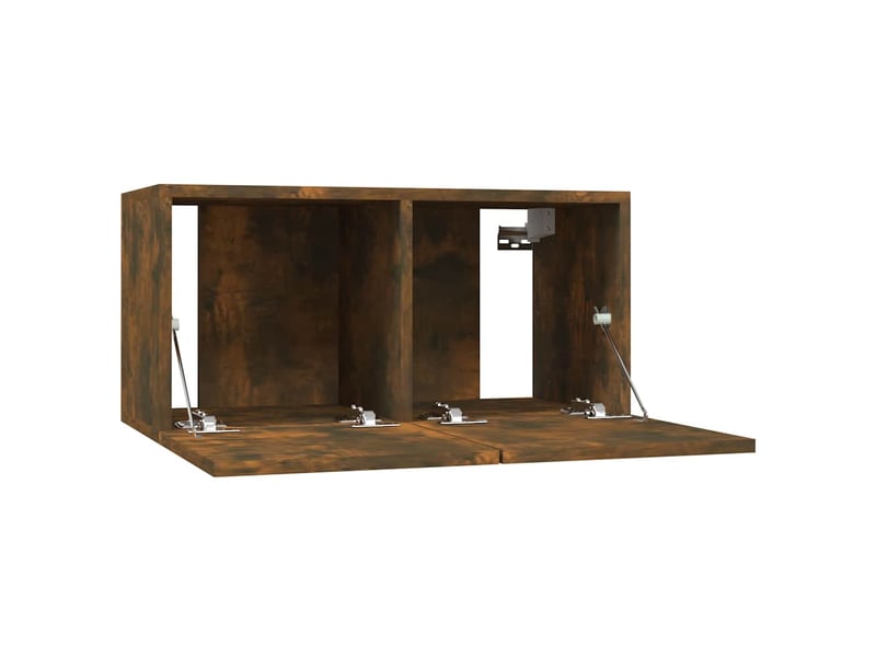  Armoire tv suspendue chêne fumé 60x30x30 cm bois d'ingénierie  - Conforama E
