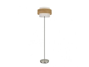 Lampadaire fabrilamp myriam e27 coloris nickelbois clair 166 x 40 x 40 cm