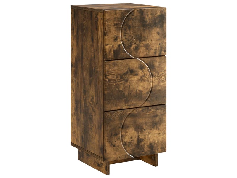  Buffet salon, buffet de rangement chêne fumé 33,5x34,5x75 cm bois d'ingénierie shl27497  - Conforama A