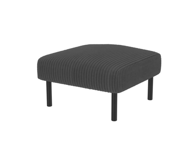  Canapé 2 places gris en velours côtelé, ensemble modulable 3 pièces avec fauteuil et pouf pour le salon  - Conforama E
