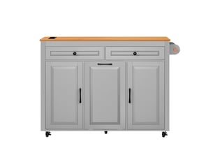 Îlot de cuisine,120x40x92 cm,à roulettes avec plan extensible,mdf,gris