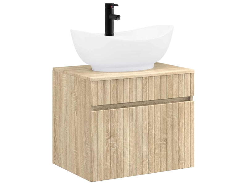  Ensemble de mobilier de salle de bain chêne sonoma cf64661  - Conforama A