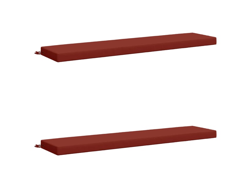  Lot de 2 coussins de banc, coussins d'assise soest 100 % polyester rouge cf57418  - Conforama A