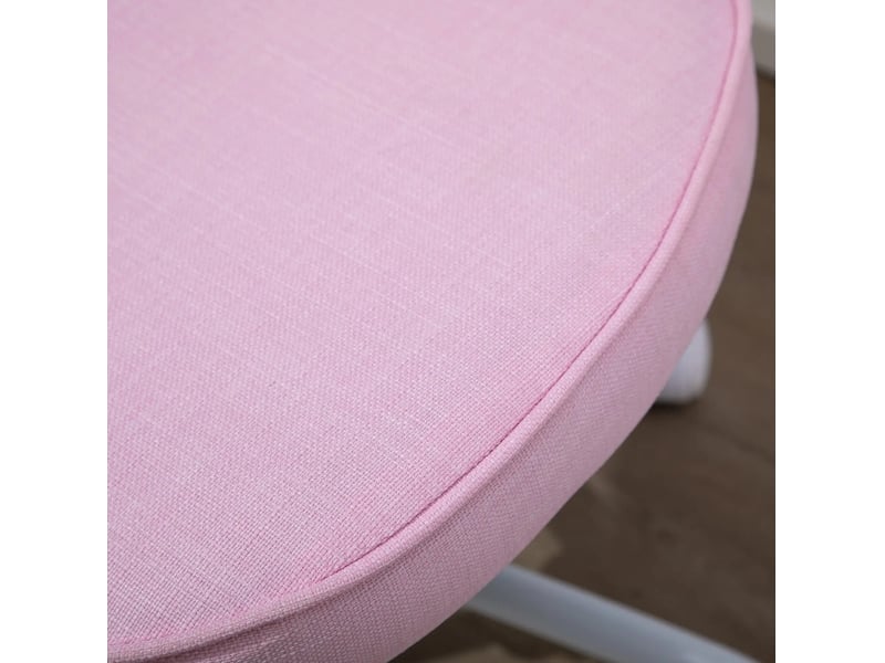  Chaise de bureau rose à dossier cœur, réglable 43-53 cm, avec roulettes, idéale pour un espace de travail  - Conforama D