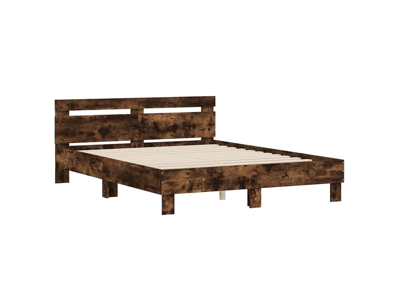  Lit double- lit adulte -  cadre de lit sans matelas chêne fumé 140x190 cm  - Conforama B