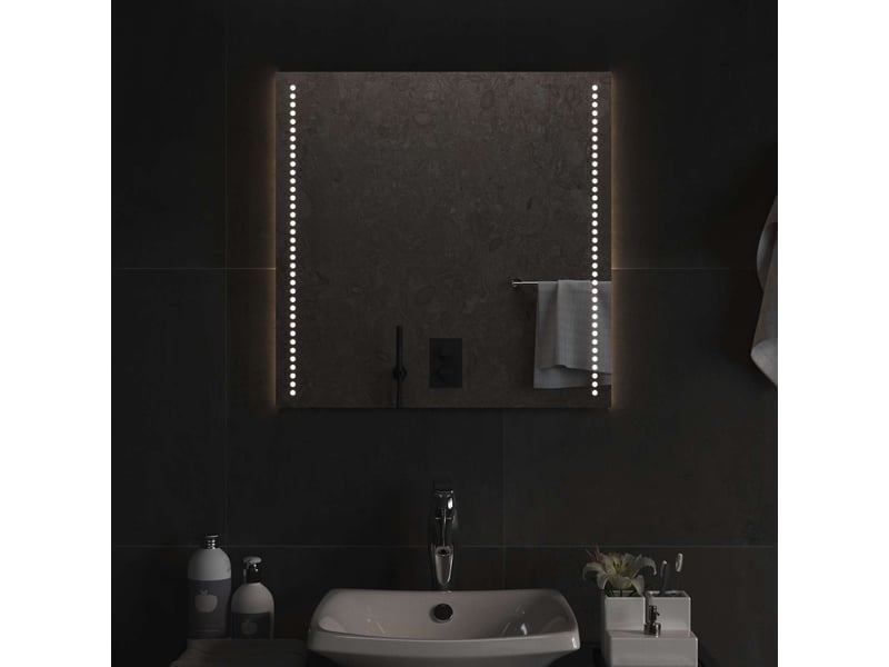 Miroir de salle de bain, miroir de toilette led transparent 60 x 60 cm verre trempé cf62599 - Conforama C