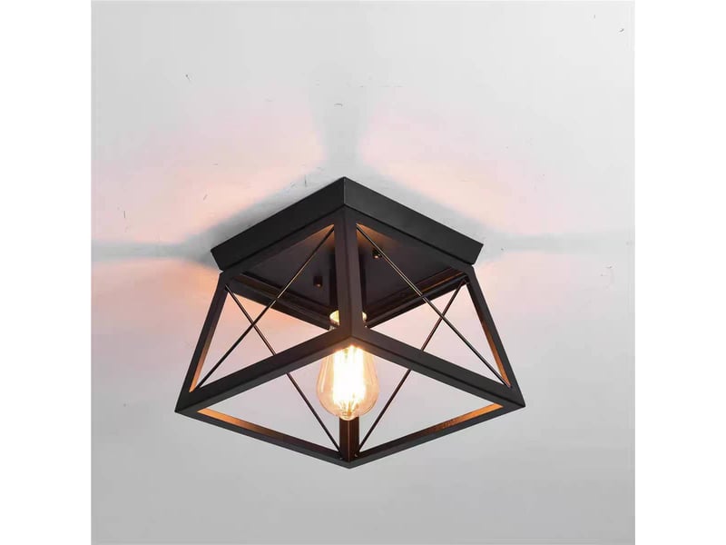  Plafonnier cage en métal noir – pour ampoule e27, max 60w  - Conforama C