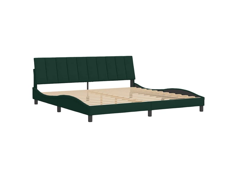  Lit double- lit adulte -  cadre de lit sans matelas hanko vert foncé 200x200 cm velours  - Conforama B